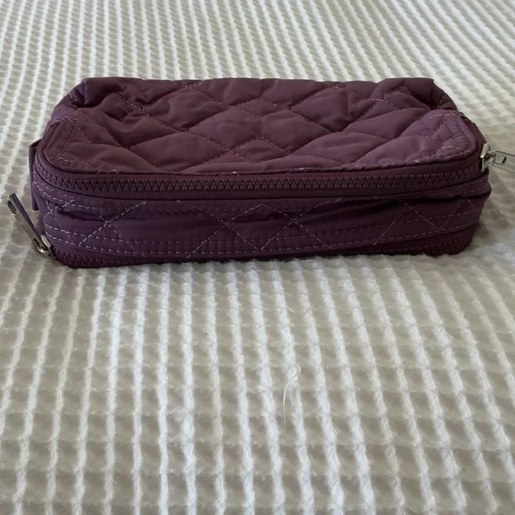 MARC JACOBS Quilted Purple DOUBLE ZIP Accessories Bag - Picture 2 of 7